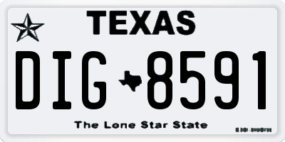 TX license plate DIG8591