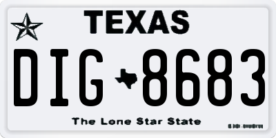 TX license plate DIG8683