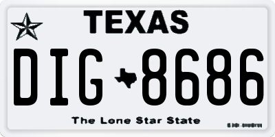 TX license plate DIG8686