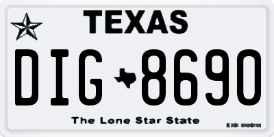 TX license plate DIG8690