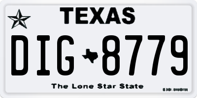 TX license plate DIG8779