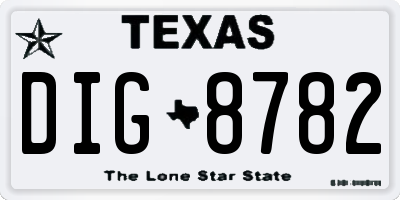 TX license plate DIG8782