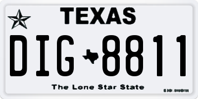 TX license plate DIG8811