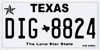 TX license plate DIG8824