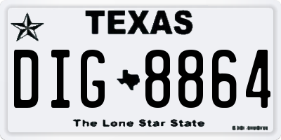 TX license plate DIG8864