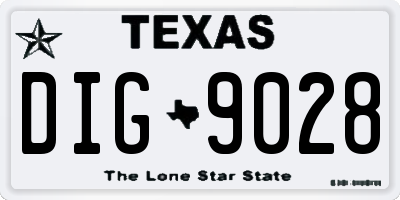 TX license plate DIG9028
