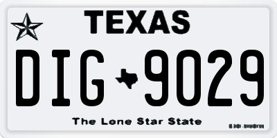 TX license plate DIG9029
