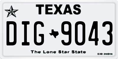 TX license plate DIG9043