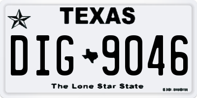 TX license plate DIG9046