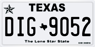 TX license plate DIG9052