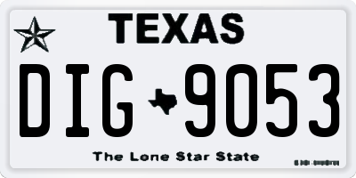 TX license plate DIG9053