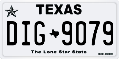 TX license plate DIG9079