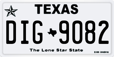 TX license plate DIG9082