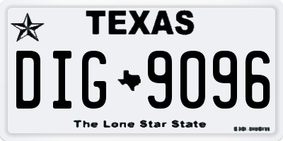 TX license plate DIG9096