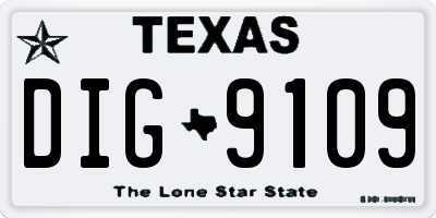 TX license plate DIG9109