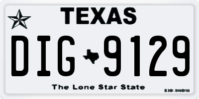 TX license plate DIG9129