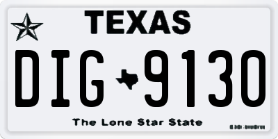 TX license plate DIG9130