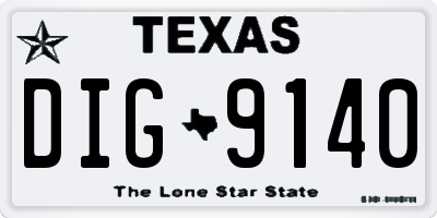 TX license plate DIG9140
