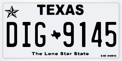 TX license plate DIG9145