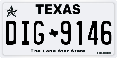 TX license plate DIG9146