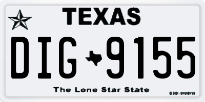 TX license plate DIG9155