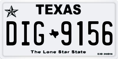 TX license plate DIG9156