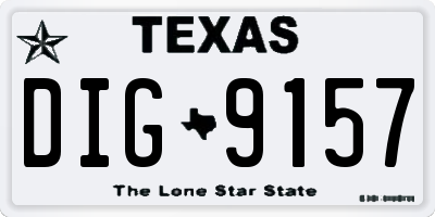 TX license plate DIG9157