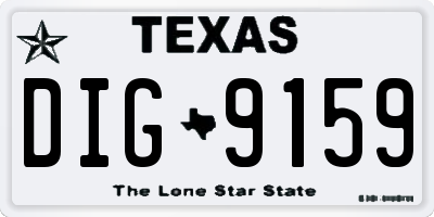 TX license plate DIG9159