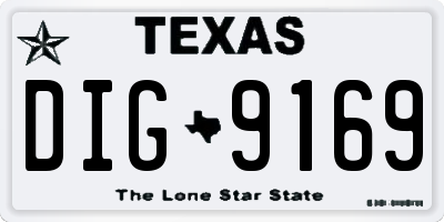 TX license plate DIG9169