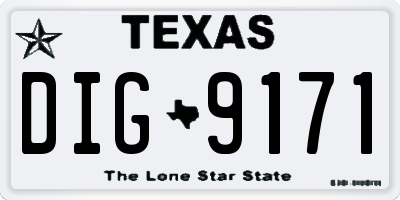 TX license plate DIG9171
