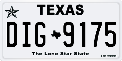 TX license plate DIG9175