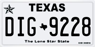 TX license plate DIG9228