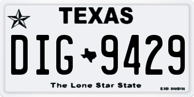 TX license plate DIG9429