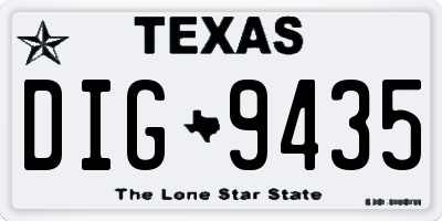 TX license plate DIG9435