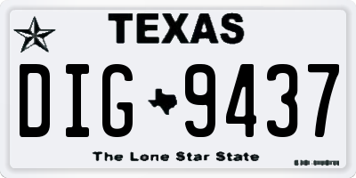 TX license plate DIG9437