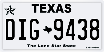 TX license plate DIG9438