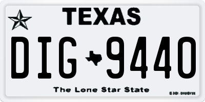 TX license plate DIG9440