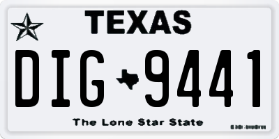 TX license plate DIG9441