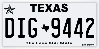 TX license plate DIG9442