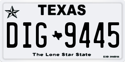 TX license plate DIG9445