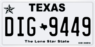 TX license plate DIG9449