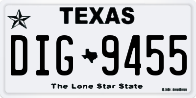 TX license plate DIG9455