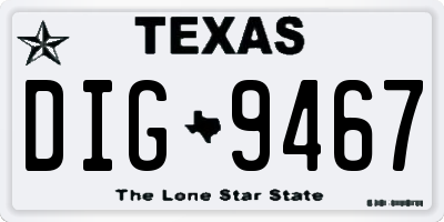 TX license plate DIG9467