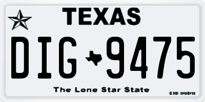 TX license plate DIG9475
