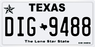 TX license plate DIG9488