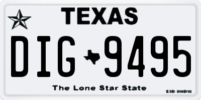 TX license plate DIG9495