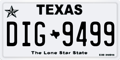 TX license plate DIG9499