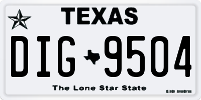 TX license plate DIG9504