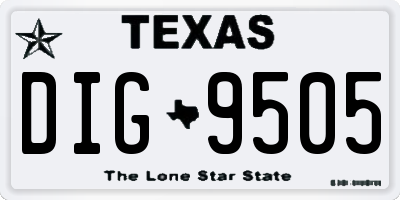 TX license plate DIG9505