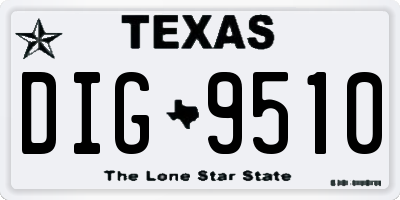TX license plate DIG9510